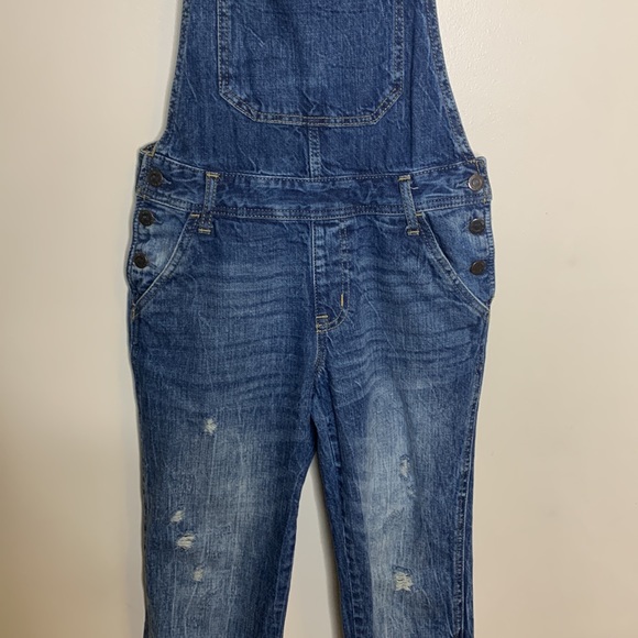 Aeropostale | Dark Denim Adjustable Distressed Fitted Back Pocket Overall Size S - Picture 3 of 12